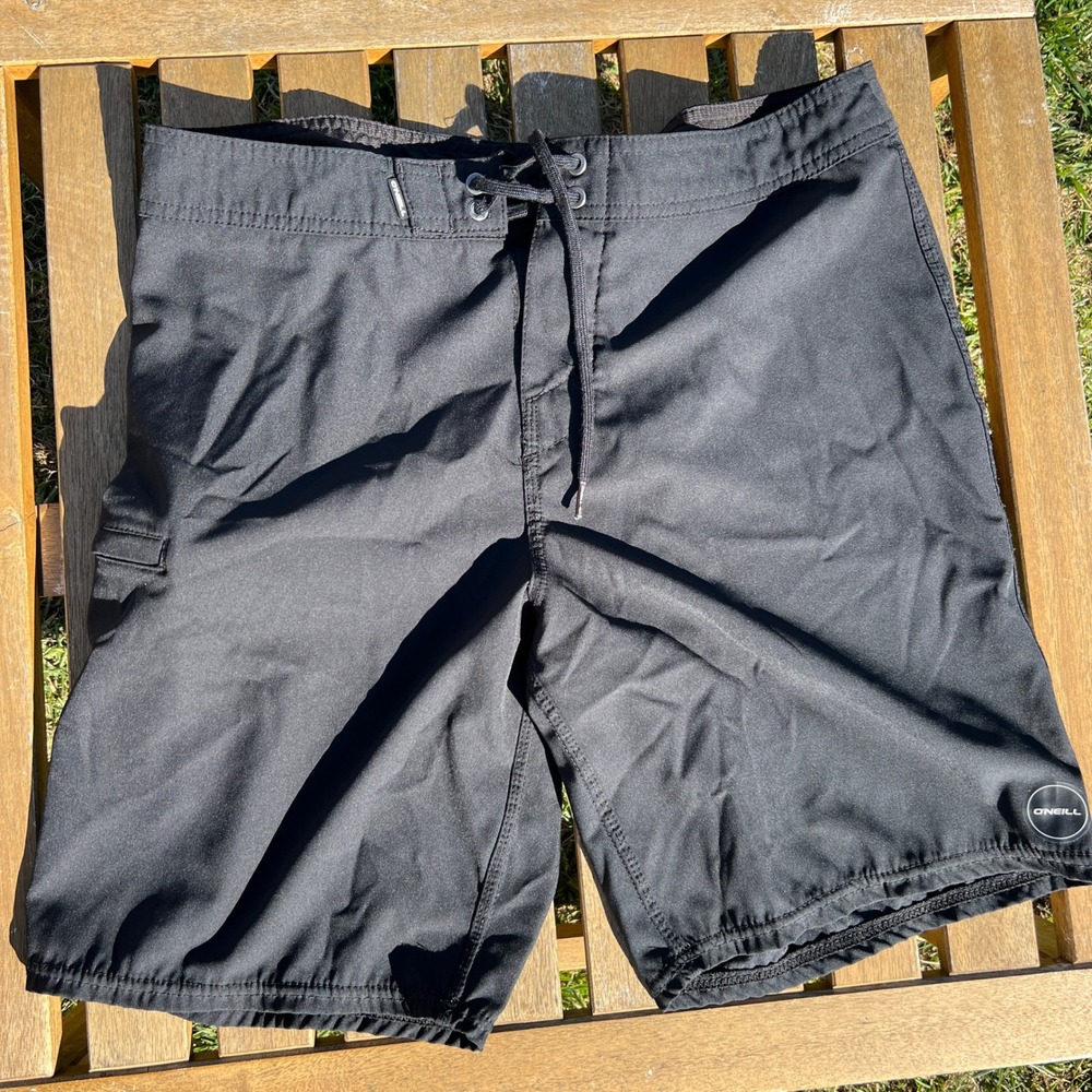 ONeill Hyperfreak Board Shorts Black Mens Size 32 Swim Trunks Surf
